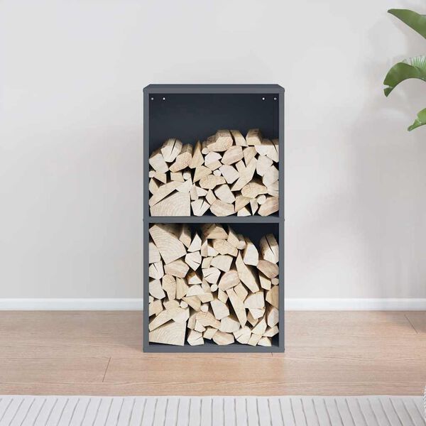 vidaXL Firewood Rack Anthracite 40x30x75 cm Cold-rolled steel