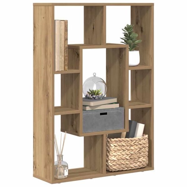 vidaXL Bookcase Artisian Oak 63x20x90 cm Engineered Wood