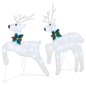 vidaXL LED Reindeers 2 pcs Cold White 45 x 19 x 65 cm Fabric