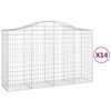vidaXL Arched Gabion Baskets 14 pcs 200x50x120/140 cm Galvanised Iron