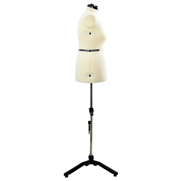 vidaXL Adjustable Dress Form Female Height Adjustable Cream L Velvet