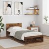 vidaXL Bed Frame with Headboard Old Wood 90 x 190 cm Engineered Wood