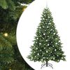vidaXL Artificial Christmas Tree with 300 LEDs Green 210 cm PE and PVC