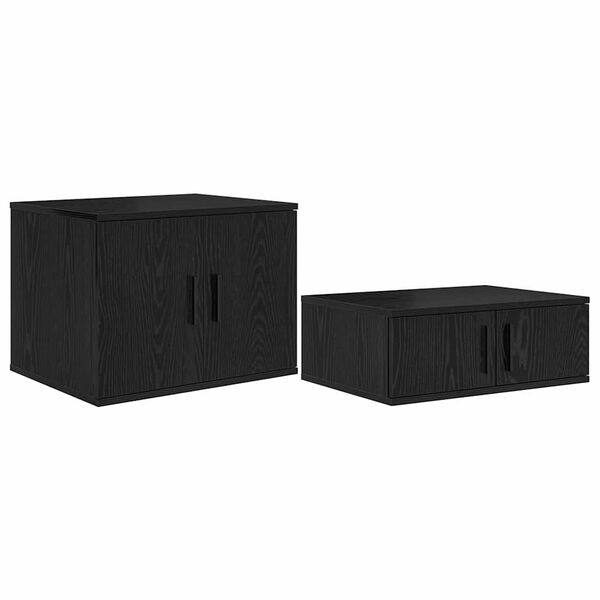 vidaXL Storage Cabinet 2 pcs Black Oak 118 x 41 x 40 cm
