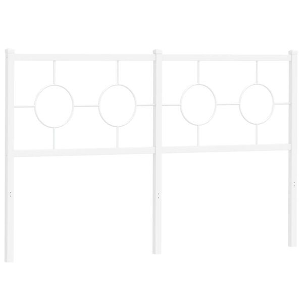 vidaXL Metal Replace Headboard White 140 cm