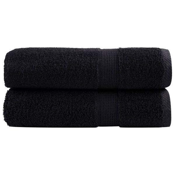 vidaXL Premium Bath Towels "SOLUND" 2 pcs Black 100x150 cm 600 gsm