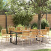 vidaXL Garden Dining Set 9 pcs Beige Poly Rattan
