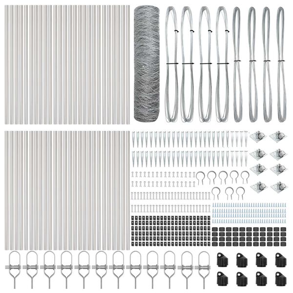 vidaXL Fence Post Silver 100 x 0.4 m (50 mm mesh) Steel