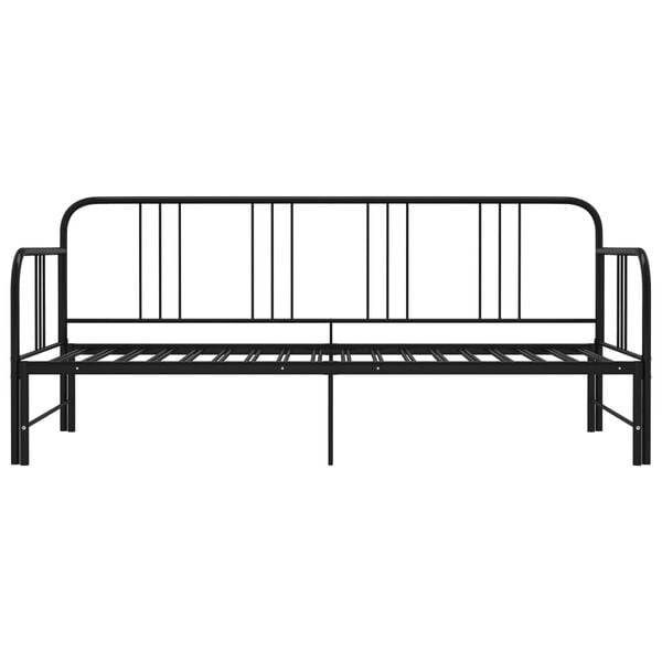 vidaXL Pull-out Sofa Bed Frame without Mattress Black Metal 90x200 cm
