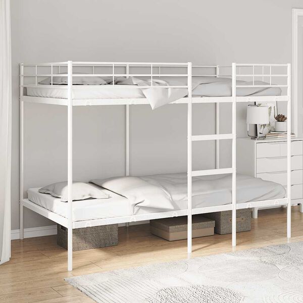 vidaXL Bunk Bed without Mattress White 107x203 cm Steel