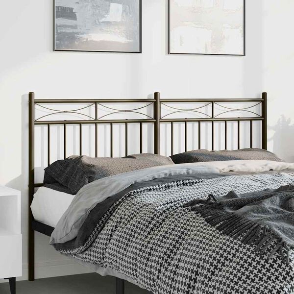 vidaXL Metal Headboard Black 135 cm