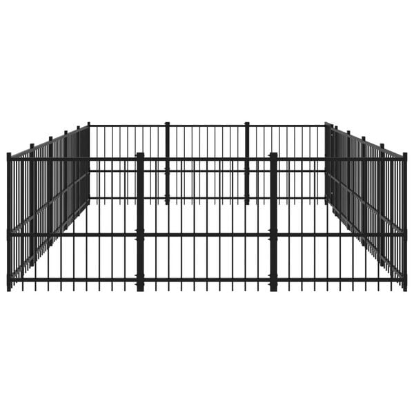 vidaXL Outdoor Dog Kennel Steel 14.11 m&sup2;