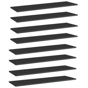 vidaXL Bookshelf Boards 8 pcs High Gloss Black 100x30x1,5 cm Engineered Wood