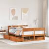 vidaXL Bed Frame without Mattress Wax Brown 120x200 cm Solid Wood Pine