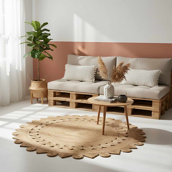 vidaXL Rug Brown &Oslash; 240 cm Jute