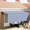 vidaXL Retractable Awning Manual Blue and White 400 x 200 cm
