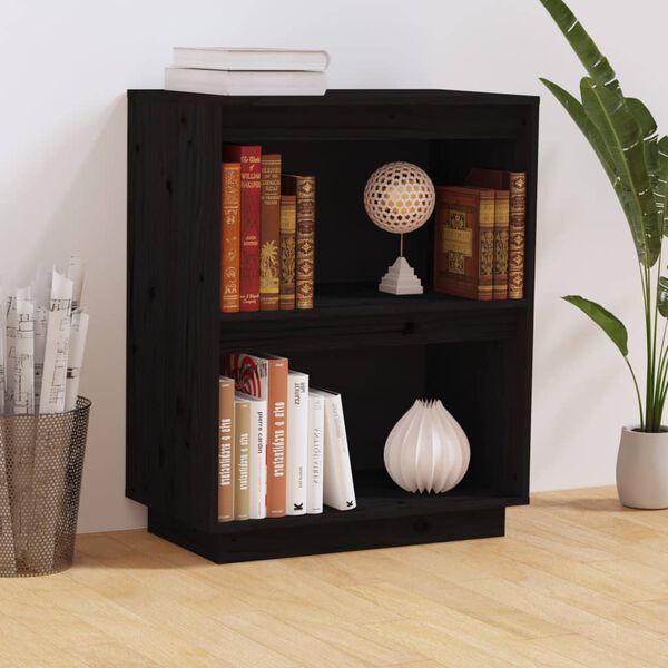 vidaXL Console Cabinet Black 60x34x75 cm Solid Wood Pine