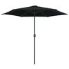vidaXL Garden Parasol with Aluminium Pole 270x246 cm Black