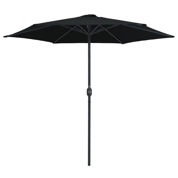 vidaXL Garden Parasol with Aluminium Pole 270x246 cm Black