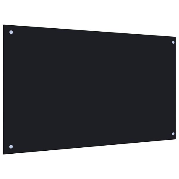 vidaXL Kitchen Backsplash Black 100 x 60 cm Tempered Glass