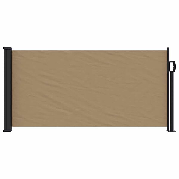 vidaXL Retractable Side Awning Taupe 100x500 cm