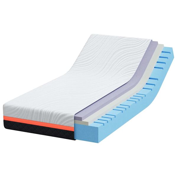 vidaXL Mattress White and Grey 90 x 190 cm Foam