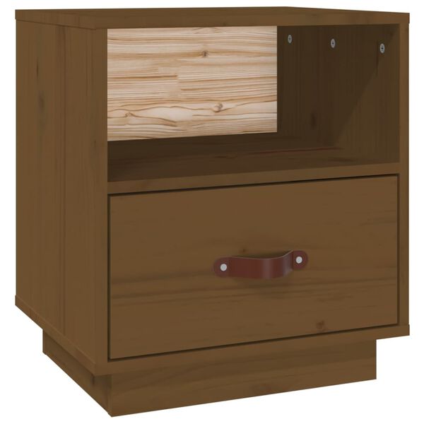 vidaXL Bedside Cabinet Honey Brown 40x34x45 cm Solid Wood Pine