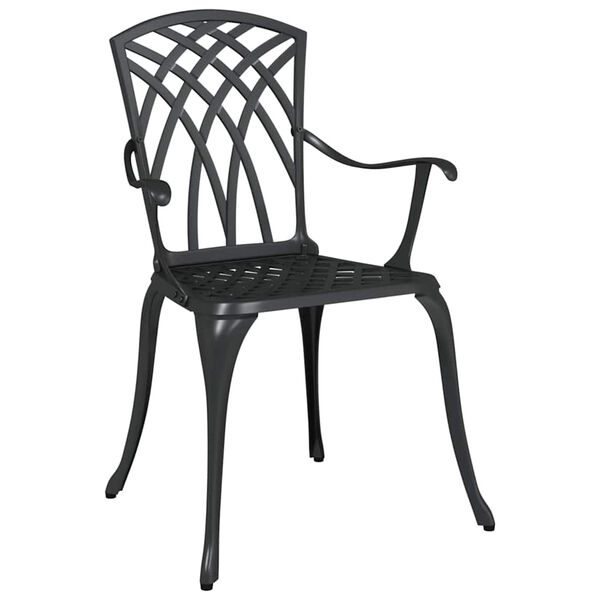 vidaXL Garden Chair 2 pcs Black 55 x 56.5 x 91cm Aluminium