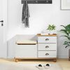 vidaXL Storage Bench ASKIM White 100 x 39 x 62 cm Solid Pine Wood