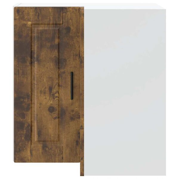 vidaXL Kitchen Wall Corner Cabinet "Porto" Smoked Oak Engineered Wood