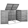 vidaXL Double Wheelie Bin Shed 138x77.5x112.5 cm Stainless Steel