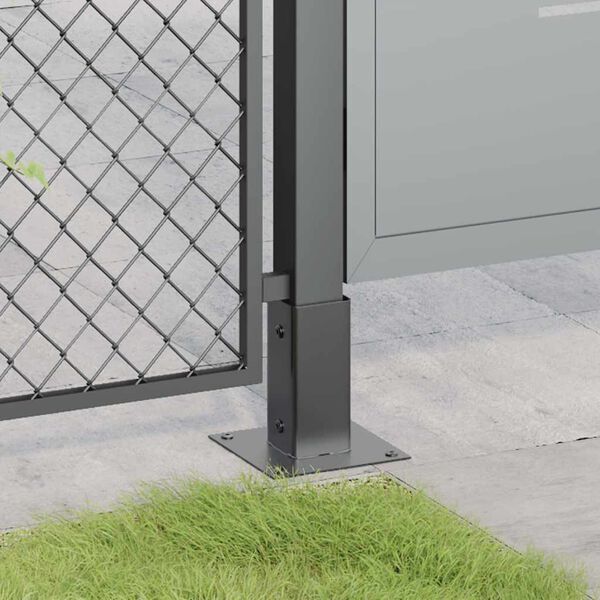 vidaXL Post Bases Square 4 pcs Anthracite 61x61 mm Powder-coated Steel