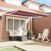 vidaXL Manual Retractable Awning Burgundy 300x250 cm