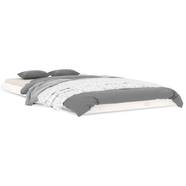 vidaXL Bed Frame without Mattress White 100x200 cm Solid Wood Pine