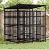 vidaXL Outdoor Dog Kennel with Roof Steel 3.69 m&sup2;