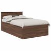 vidaXL Bed Frame with Headboard Brown Oak 135 x 190 cm Engineered Wood