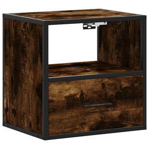 vidaXL Wall-mounted Bedside Cabinet Smoked Oak 40x31x39.5 cm