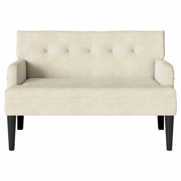 vidaXL Chesterfield Bench Cream 112 x 65.5 x 75 cm Velvet