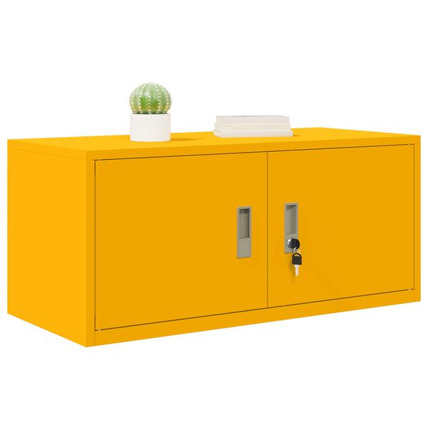 vidaXL Storage Cabinet Mustard Yellow 90 x 40 x 40 cm Steel