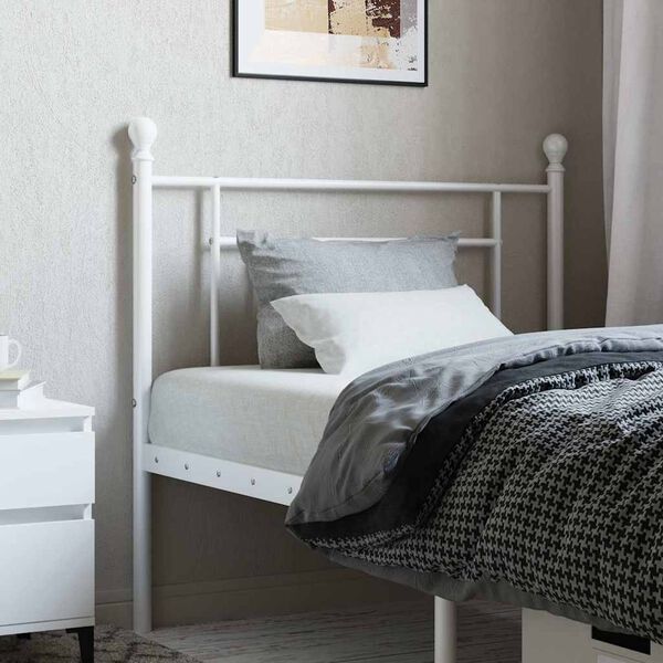 vidaXL Metal Replace Headboard White 90 cm