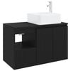 vidaXL Bathroom Furniture Set 2 pcs Black Engineered Wood