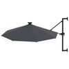 vidaXL Wall-mounted Garden Parasol with LEDs 300 cm Anthracite