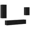 vidaXL TV Cabinet Set Wall-mounted 4 pcs Black Oak Engineered Wood