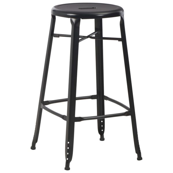 vidaXL Bar Stools 4 pcs Black Steel