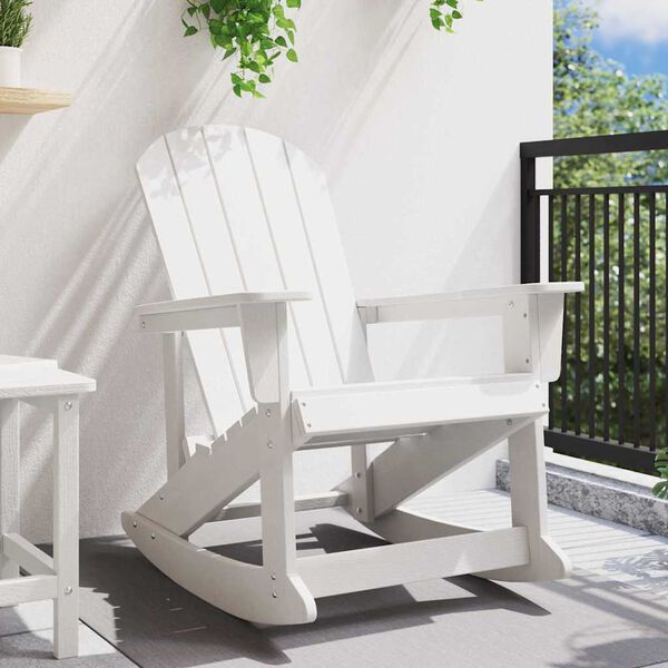 vidaXL Adirondack Rocking Chair White 92 x 73.5 x 92 cm HDPE