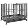 vidaXL Dog Cage with Wheels Steel 92x62x76 cm