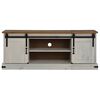vidaXL TV Cabinet HALDEN 2 Sliding Doors White 150x40x60 cm Solid Wood