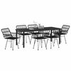 vidaXL Garden Dining Set 7 pcs Black Powder-Coated Steel