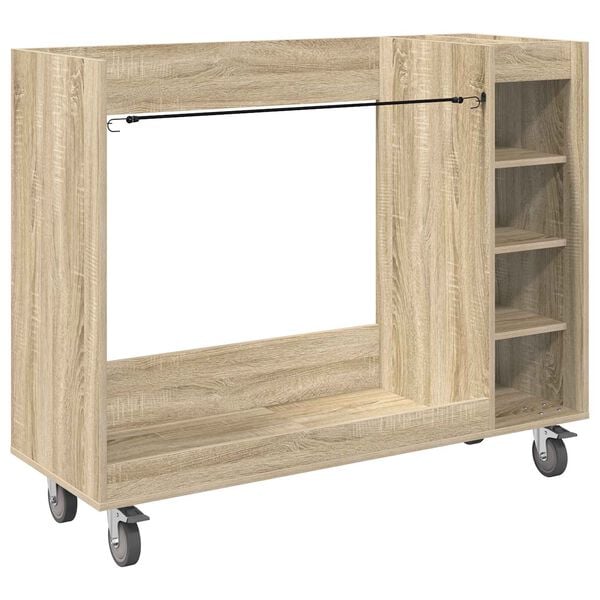 vidaXL Golf Cabinet with Wheel Plain Sonoma Oak 120 x 45 x 98 cm