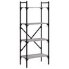 vidaXL Bookcase 4-Tier Grey Sonoma 56x31.5x138.5 cm Engineered Wood